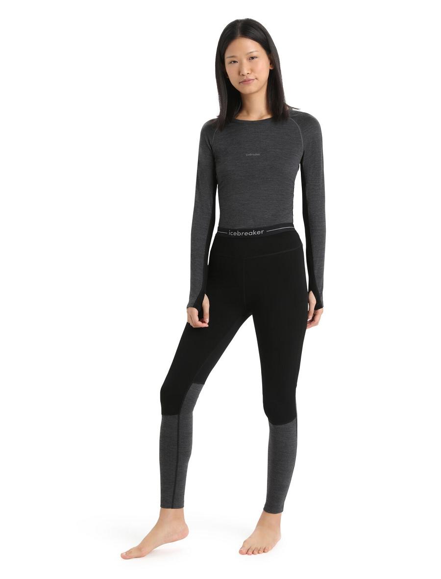 Leggings Icebreaker 200 ZoneKnit™ Merino Femme Noir | FR 1527VRWD